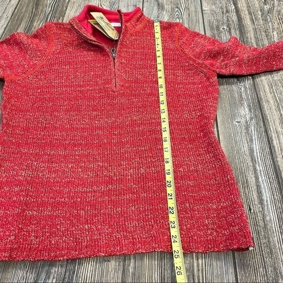 WOOLRICH large sweater Tanglewood quarter zip red new 3/4 pullover. - Picture 8 of 8